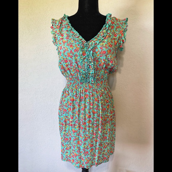Emerald Sundae Dresses & Skirts - Floral Ruffled Cotton Dress Sz L